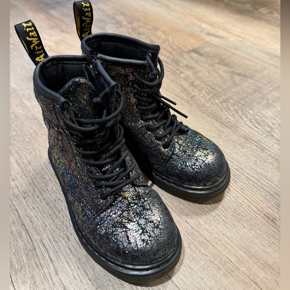 Toddler crinkle disco black Doc Marten Docs size 10